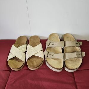 Freely Academy Women’s Sandals Size 8B Lot of 2 Slip-On Comfort Slides